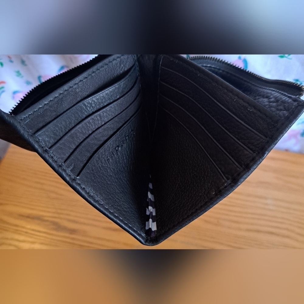 Nwot Sapahn Black Leather Casual Everyday Boho Wristlet Purse W/ Built-In Wallet — image 4 of 8